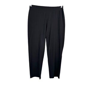 Eileen Fisher straight leg crop‎ crepe pants knit black 90s minimalist sz M